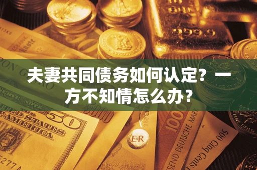 济南夫妻共同债务如何认定？一方不知情怎么办？